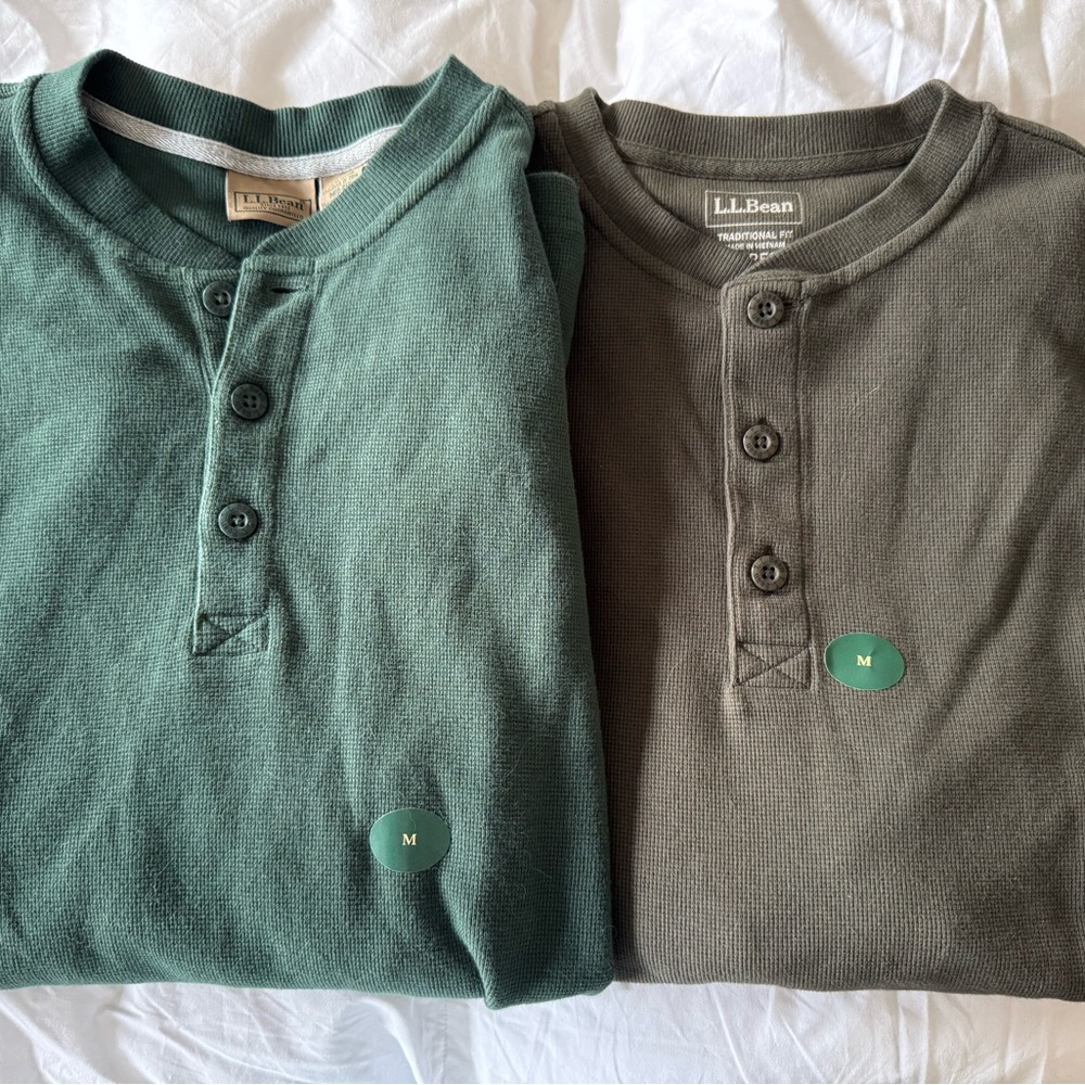 Set of men’s medium LL Bean NWT waffle Henleys